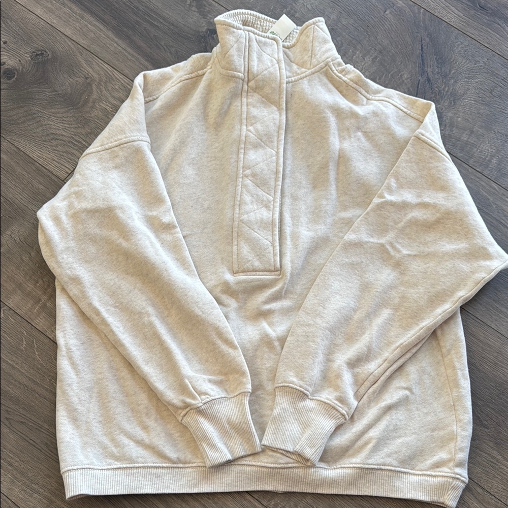 Cream Quarter-Zip Pullover